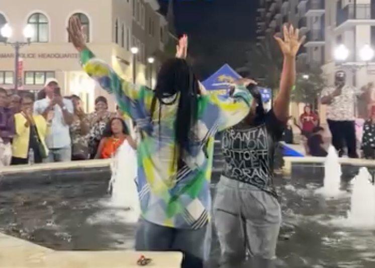 Baptism celebration — community rejoicing