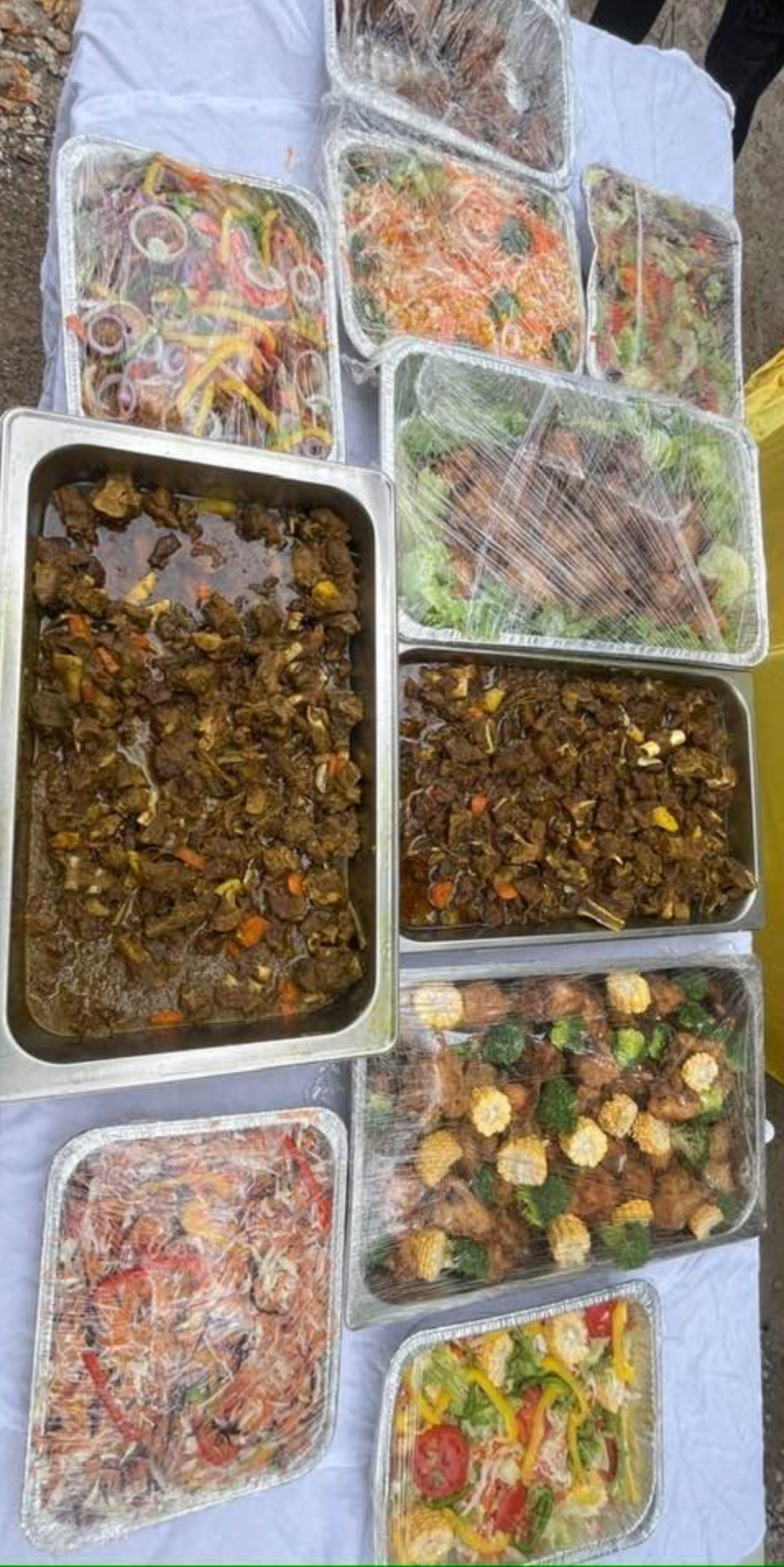 Prepared meals ready to be served to the homeless in Jamaica